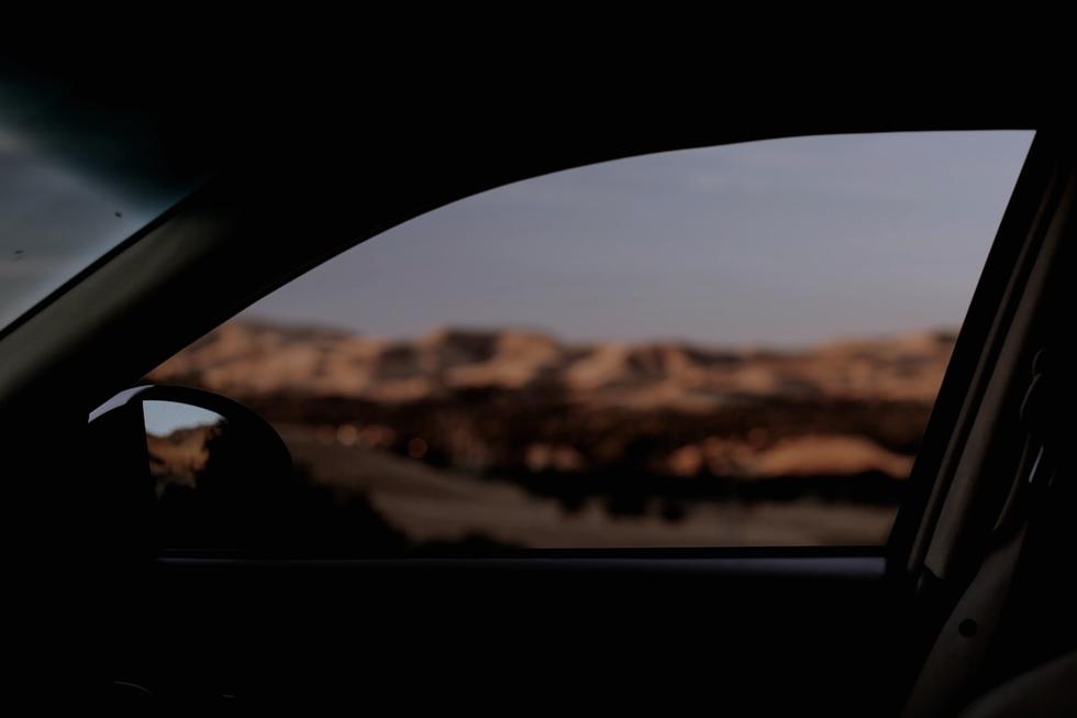 View through a car side window