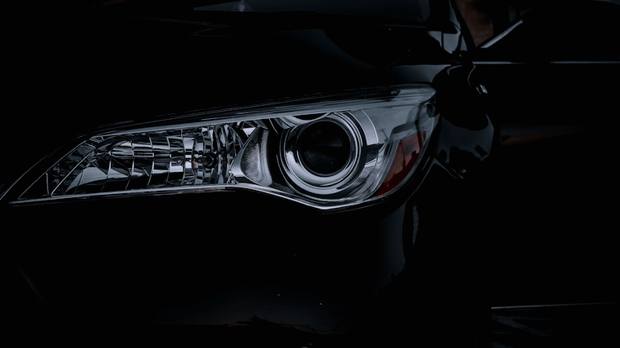 Restored headlight close-up